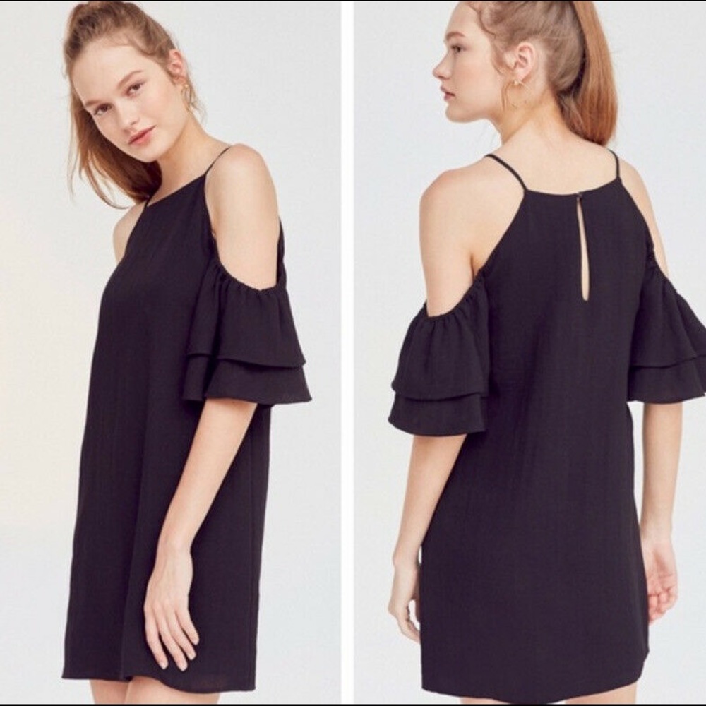 NWT Urban Outfitters cold shoulder ruffle dress
